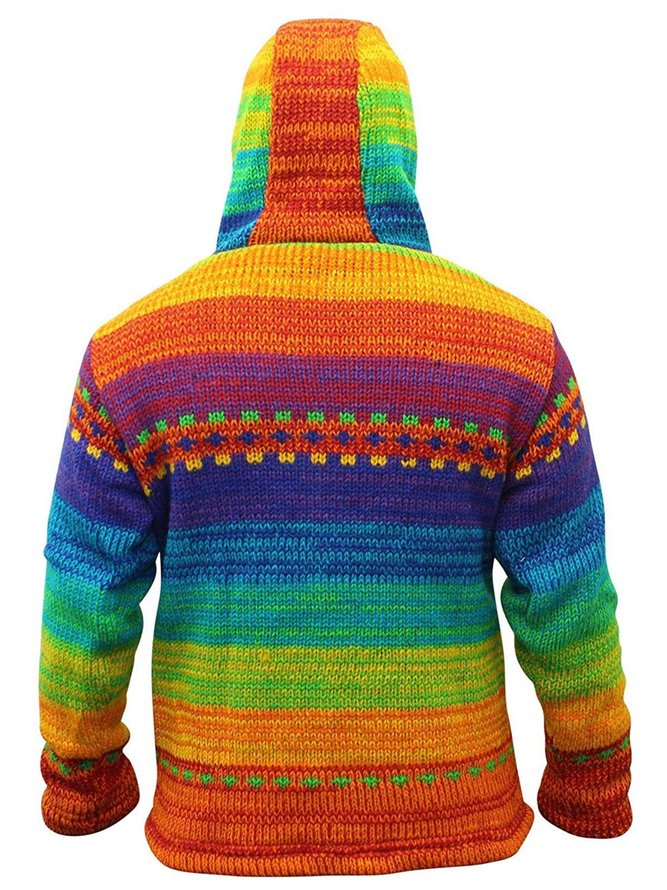 Reißverschluss Lässige Strickjacke mit Kapuze aus Acryl | modetalente