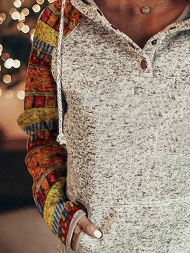 V-Ausschnitt Baumwolle-Gemisch Sweatshirts