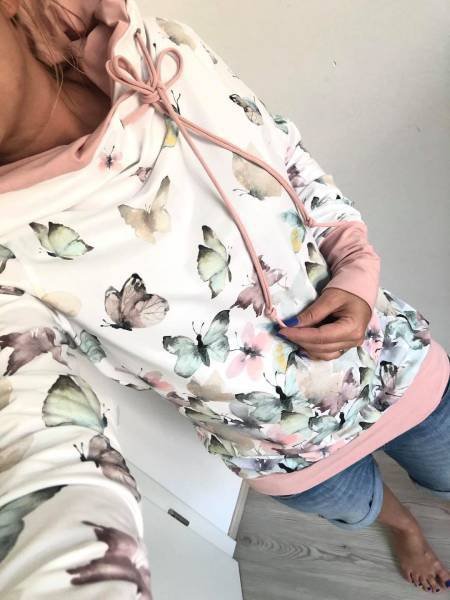 Baumwolle Lässig Schmetterling Sweatshirts