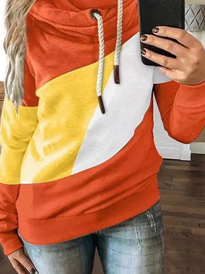 Langarm Farbe-Block Lässig Sweatshirts
