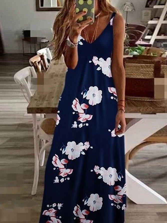 Geblümtes Kleid mit Hosenträger