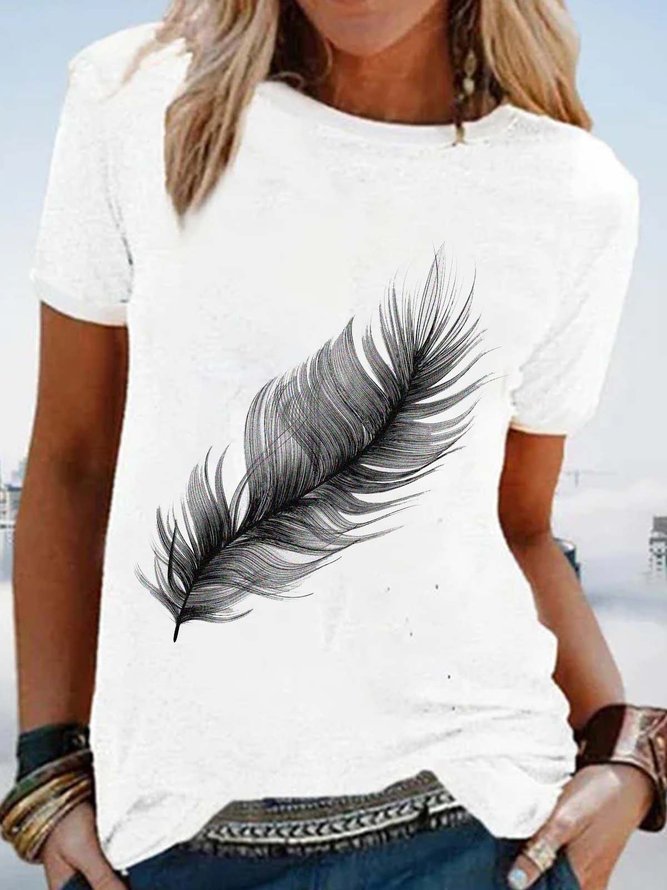 Rundhals Lässige Shirts