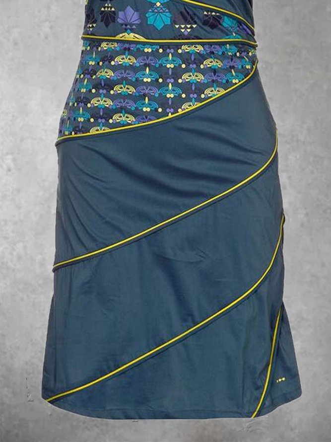 Paisley Print Retro Kleid mit V-Ausschnitt für Sommer