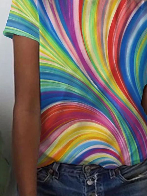 Print Lässige Blusen & Shirts mit Rundhals