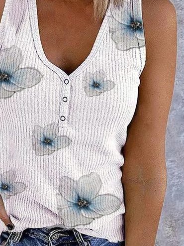 Blumenmuster Tanktop