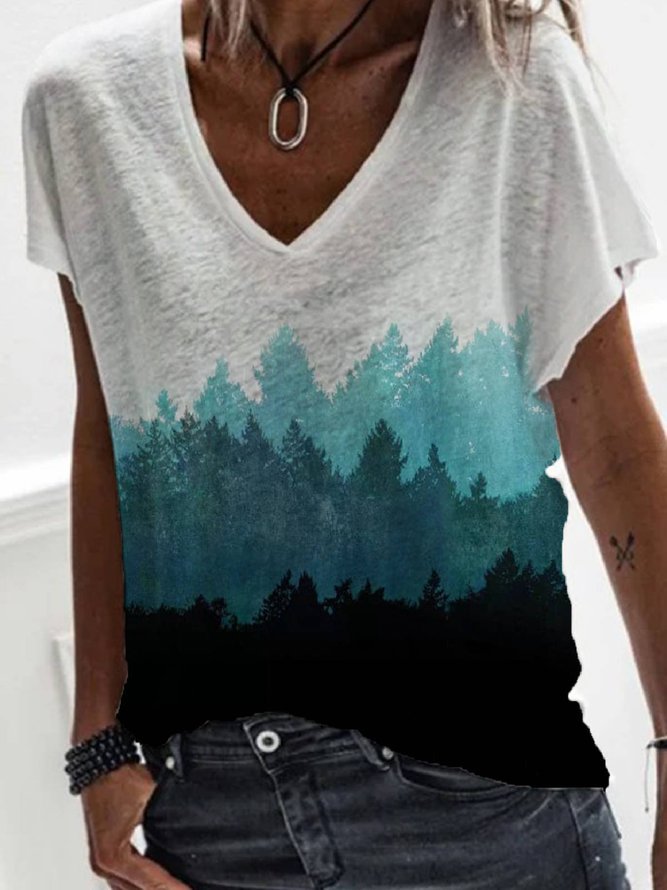 V-Ausschnitt Lässige Shirts & Blusen mit Kurzarm