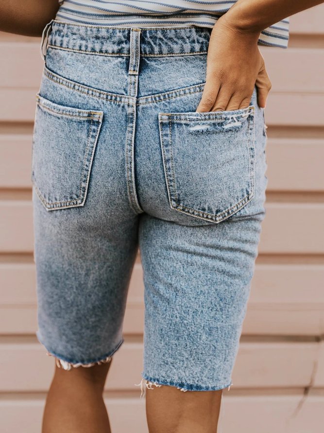 Denim Normal Shorts modetalente