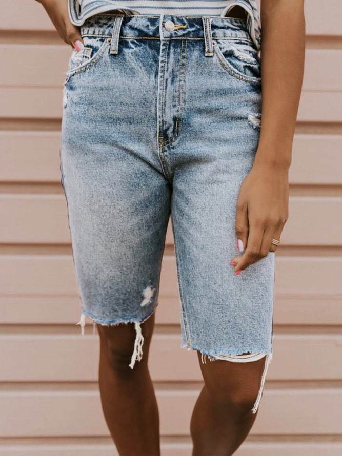 Denim Normal Shorts modetalente