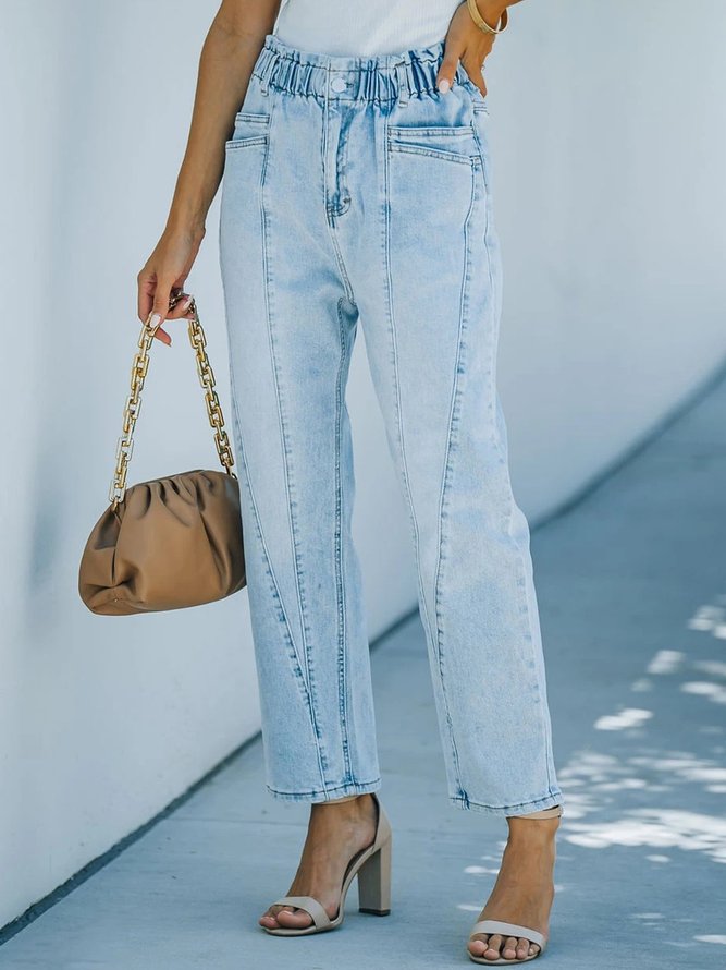 Lässig Unifarben Jeans