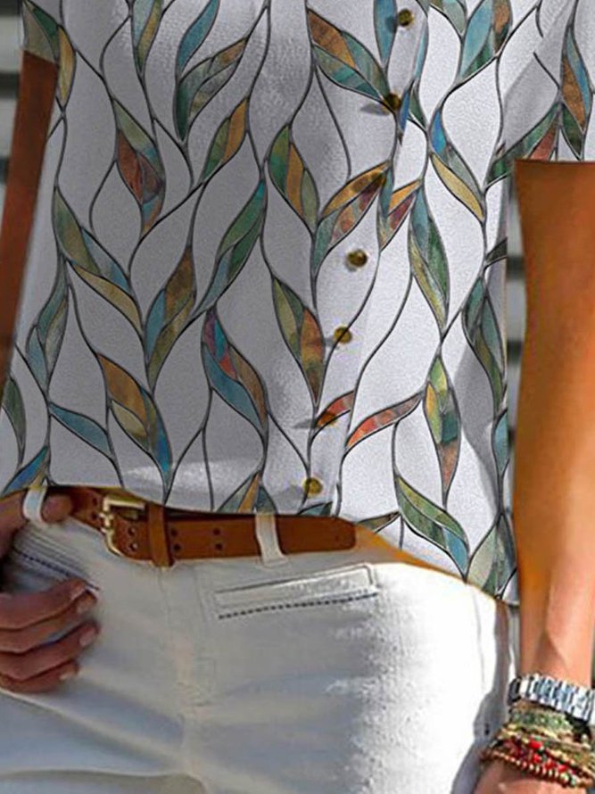Urlaub Asymmetrische Bluse mit Kurzarm