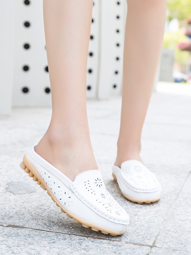 Leder Hohl Mules & Schuhen