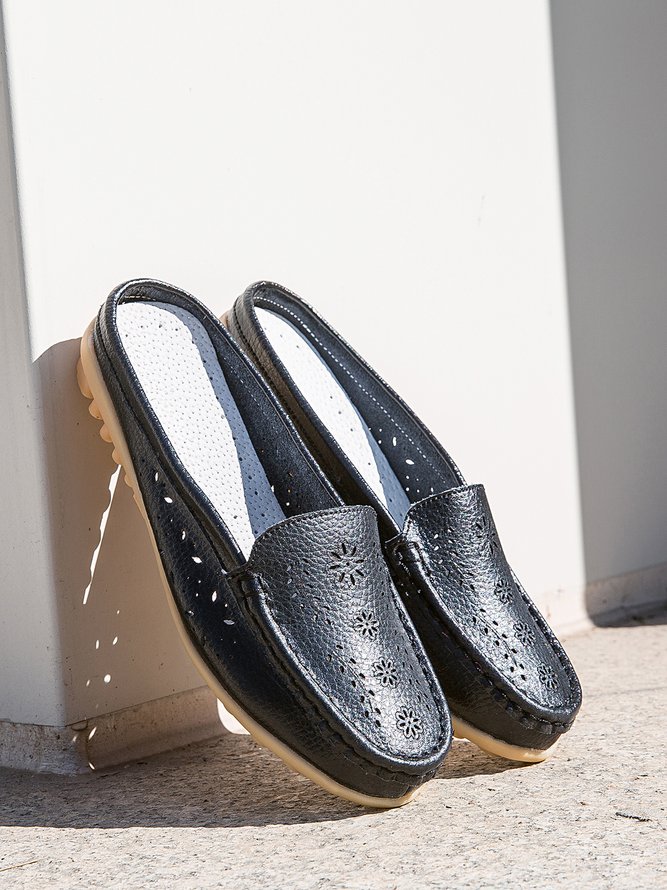 Leder Hohl Mules & Schuhen