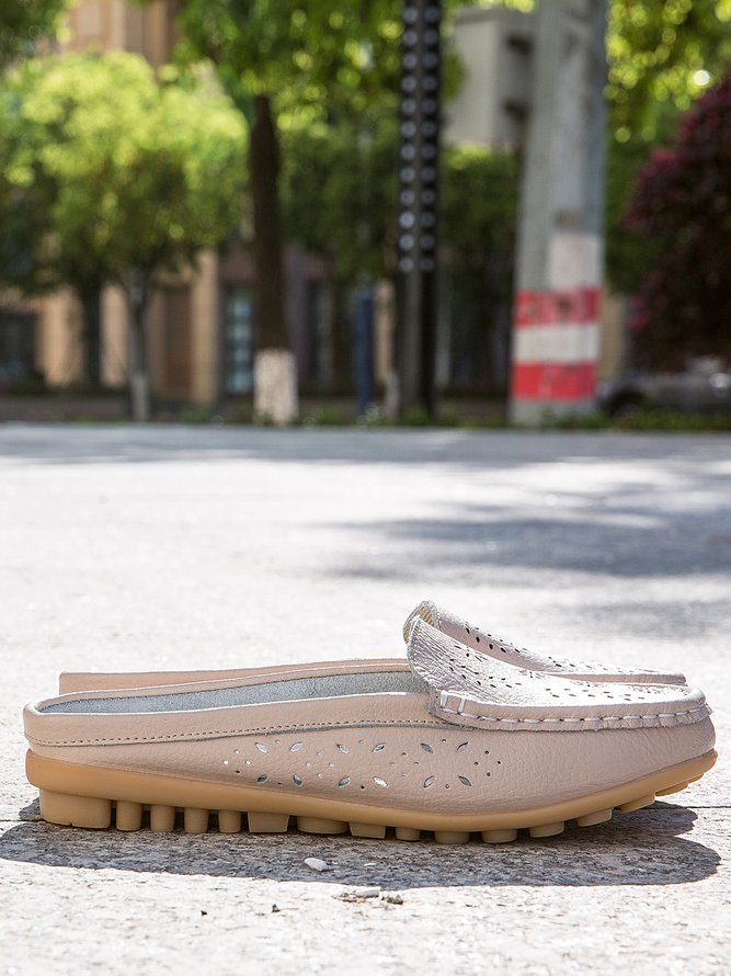 Leder Hohl Mules & Schuhen