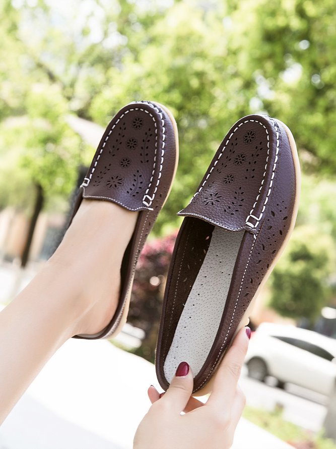 Leder Hohl Mules & Schuhen