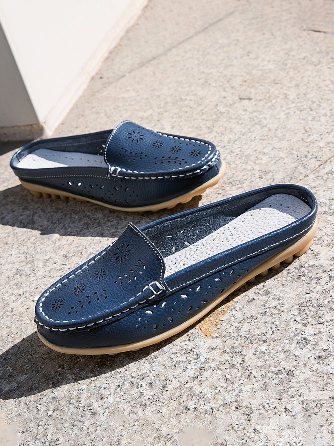 Leder Hohl Mules & Schuhen