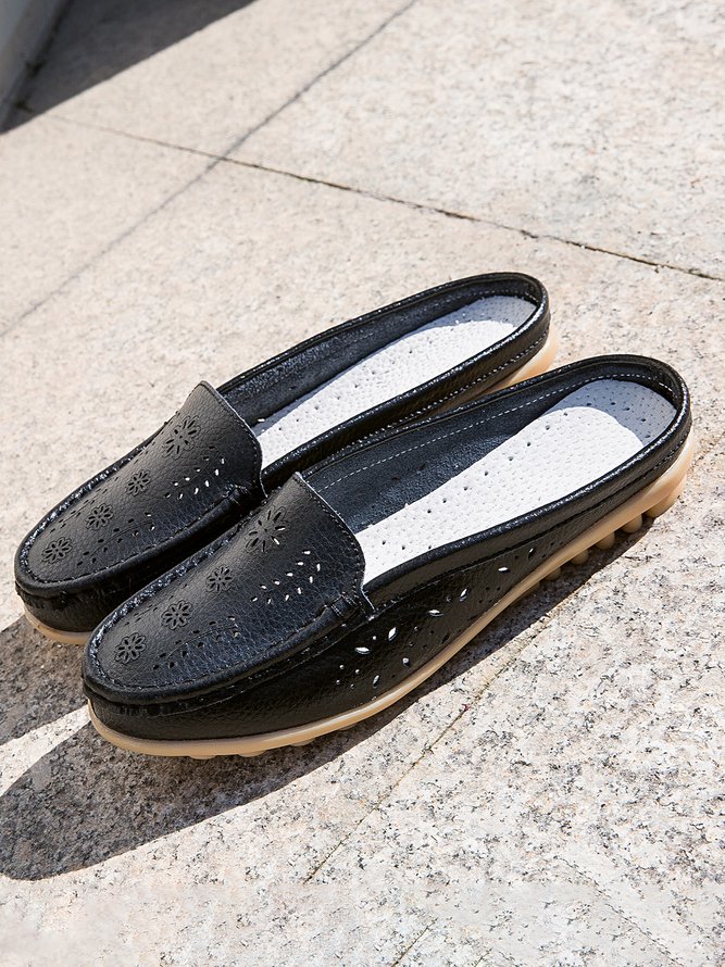 Leder Hohl Mules & Schuhen