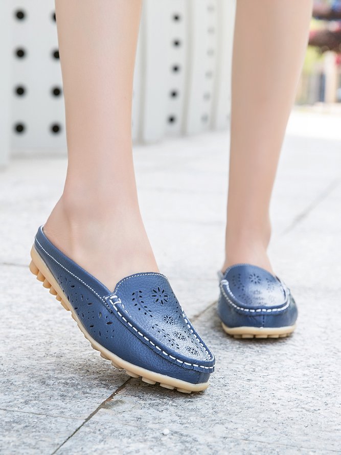 Leder Hohl Mules & Schuhen