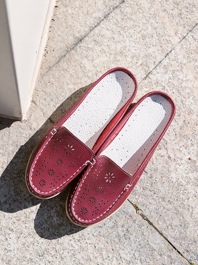 Leder Hohl Mules & Schuhen