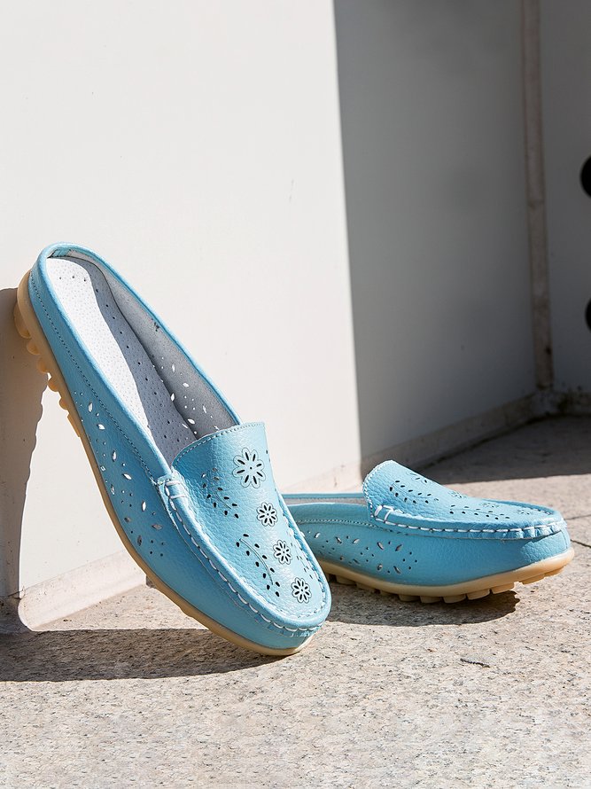 Leder Hohl Mules & Schuhen