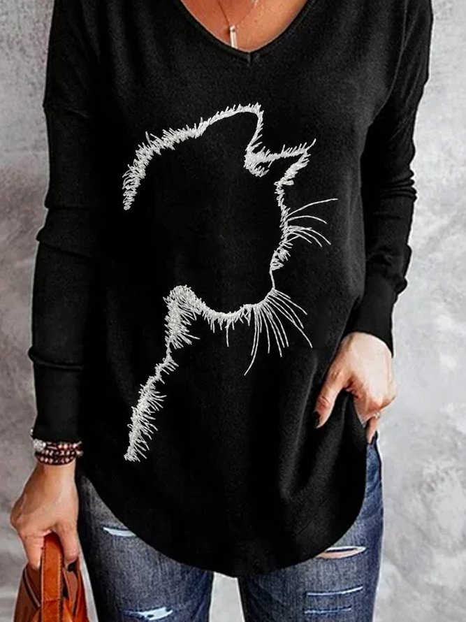 Print Langarm Blusen & Shirts
