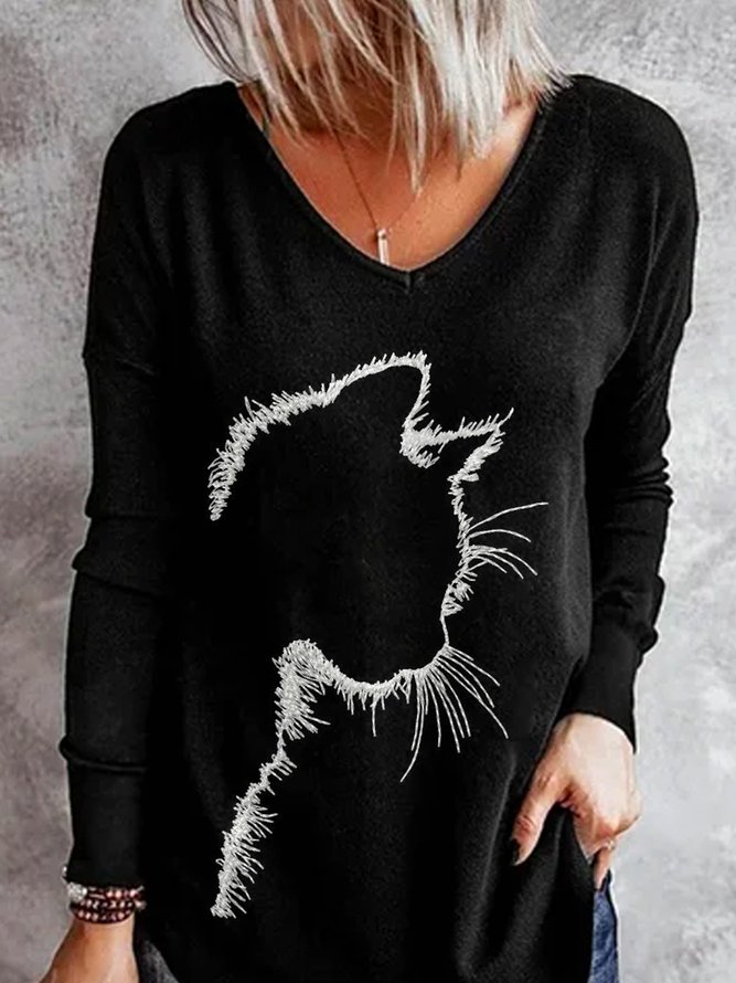 Print Langarm Blusen & Shirts