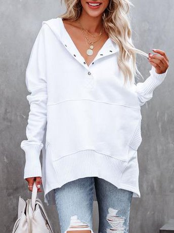 Lässiger Baumwolle Kapuzenpullover