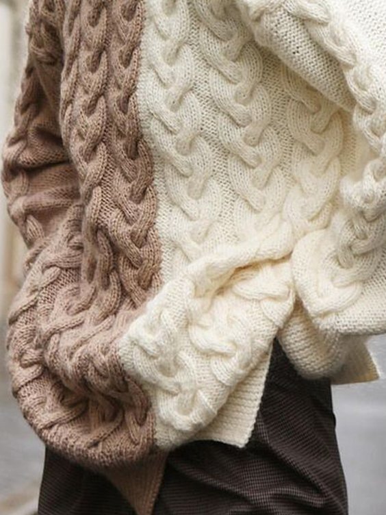 Lässig Baumwollmischung Rollkragen Pullover