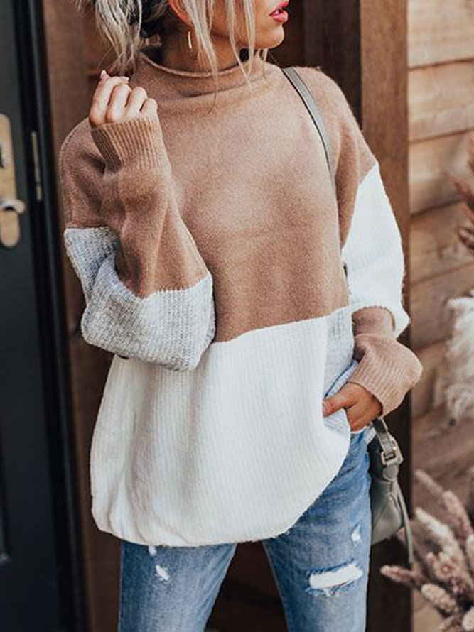 Langarm Einfach & Basic Unifarben Pullover
