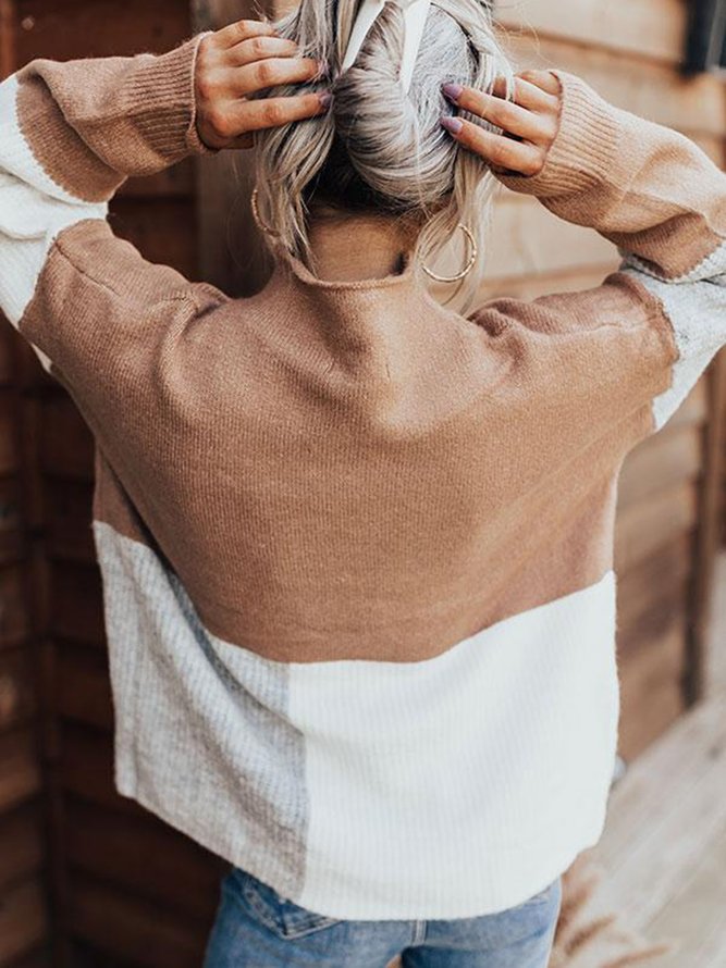 Langarm Einfach & Basic Unifarben Pullover