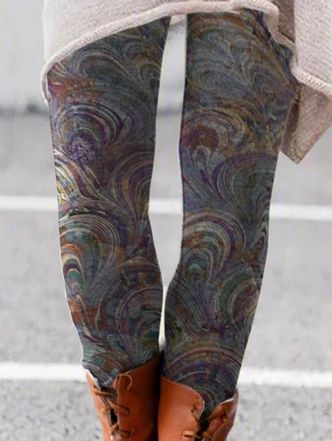 Ethnisch Baumwollmischung Leggings