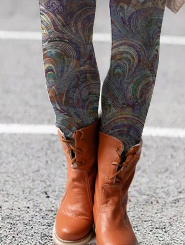 Ethnisch Baumwollmischung Leggings