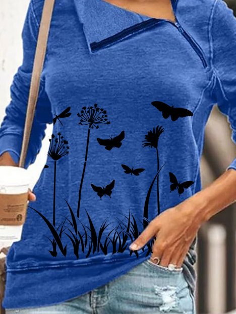 Langarm Schalkragen Sweatshirts