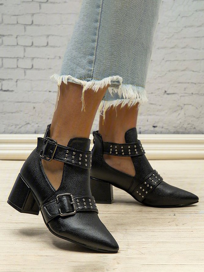 Lässige Blockabsatz Stiefeletten