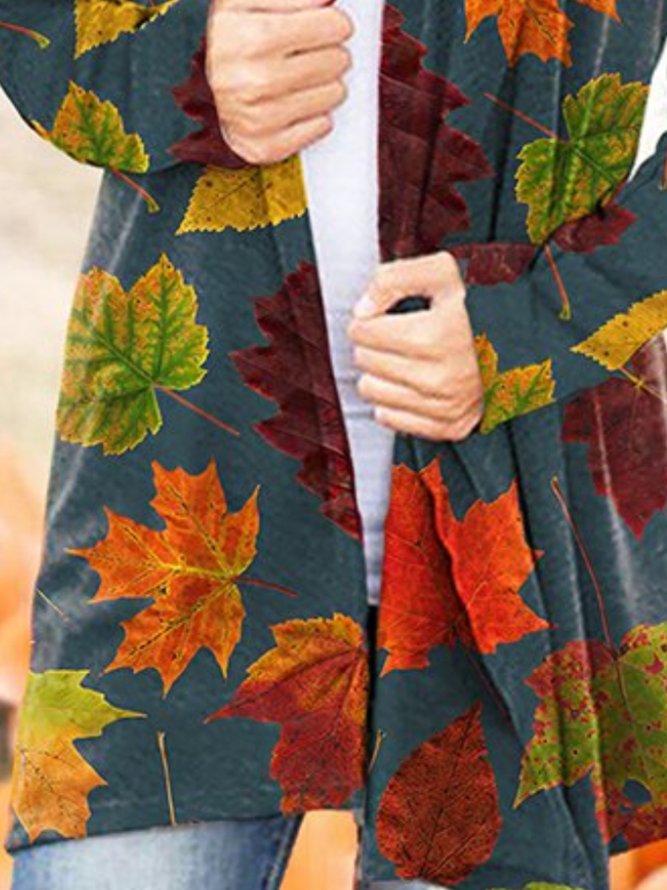 Print Lässiger Strickjacke mit Print