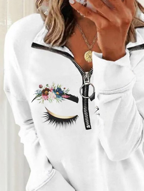 Stehkragen Lässiges Sweatshirts