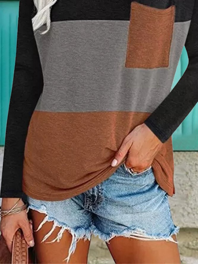 Gestreifte Lässige T-Shirt mit Rundhals