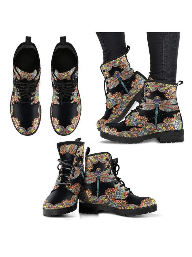 Martin Stiefelette mit  Libelle Abstraktem Print