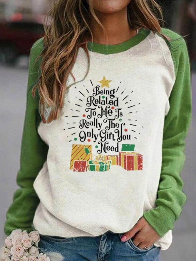 Weihnachten Weihnachten Langarm Rundhals Print Shirts & Blusen Sweatshirtsss