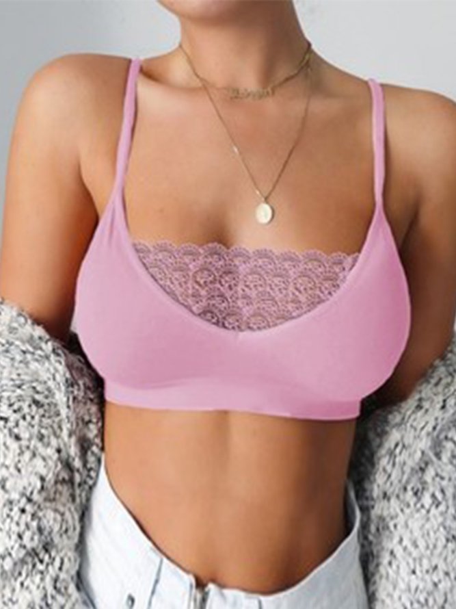 Spitzenrand Sexy Perspektive Plus Breite Träger Tanktop Bodenständig BH