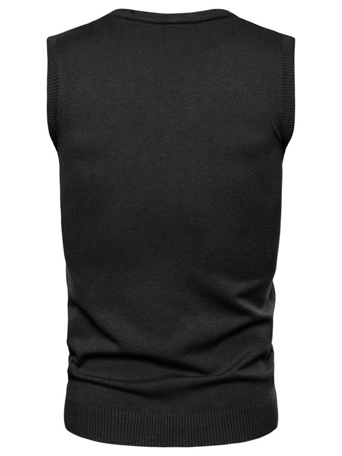 Herren Unifarben Warm Pullover Base Tanktop