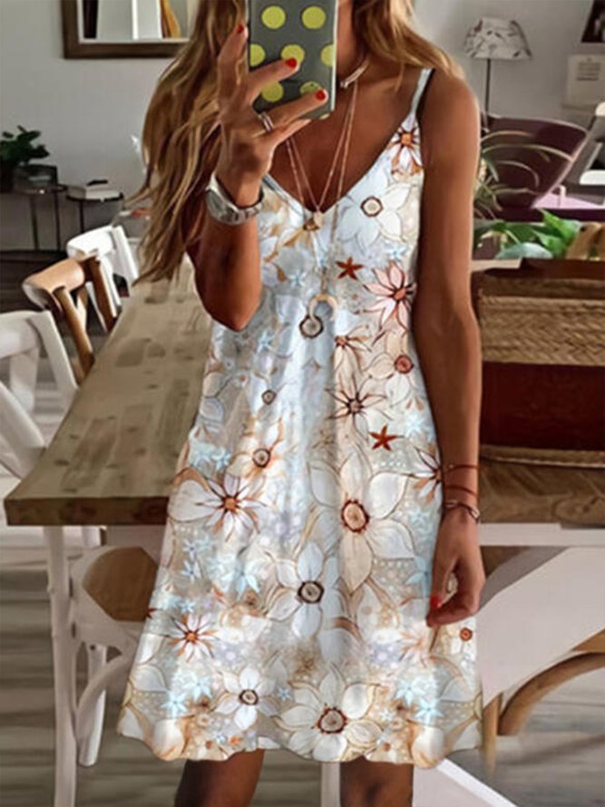 Geblümtes Lässiges Kleid
