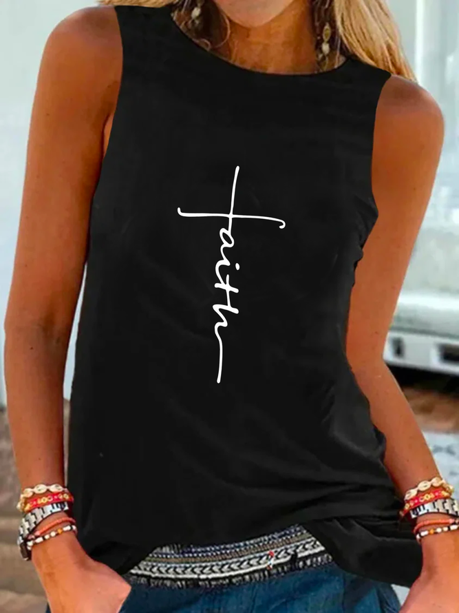 Große Größen Vertrauen Lässig Rundhals Tanktop