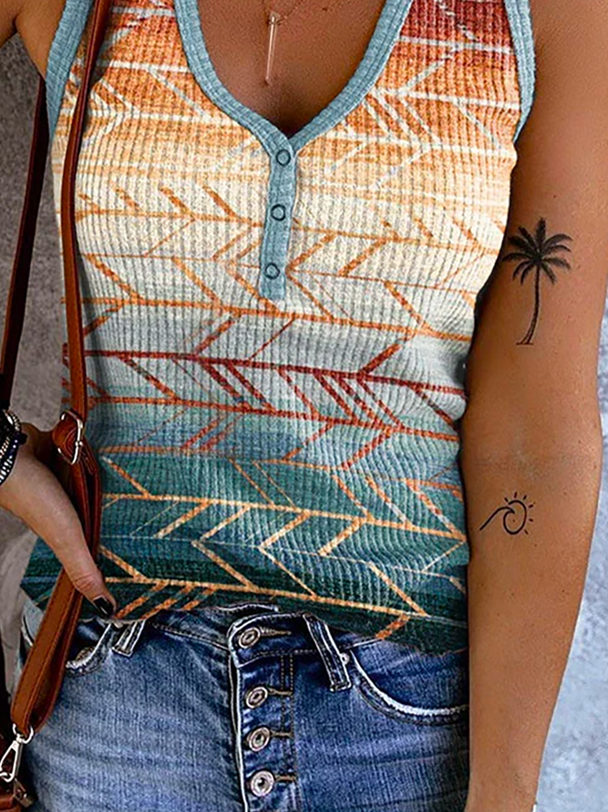 Große Größen Geometrisch Print Tanktop
