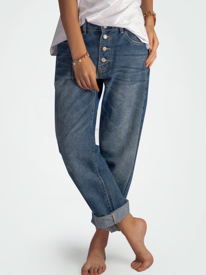 Lässige Geknöpfte Jeans