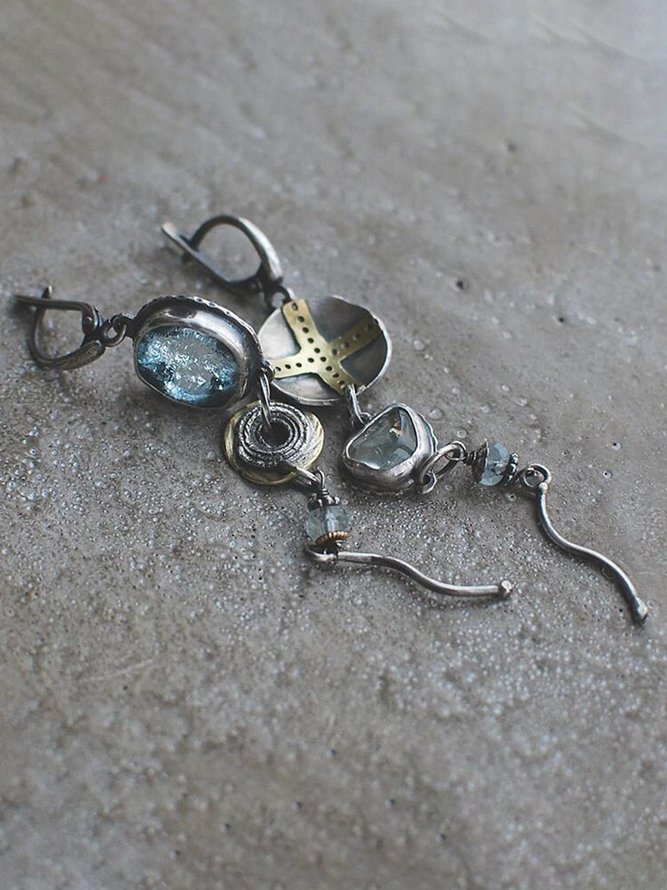 Ethnisch Stil betrübt Kristall Pendant Ohrringe Retro Schmuck