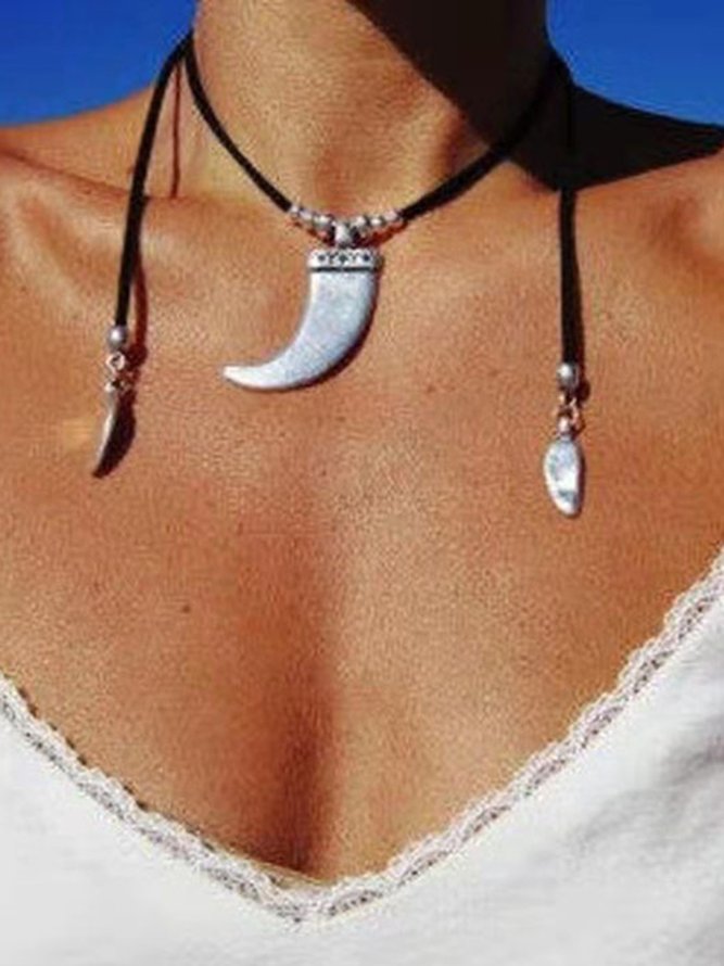 Damen Abstrakt Alle Jahreszeiten Ethnisch Metall Leder Täglich Leder Strand Stil Pendant Halsketten Halskette