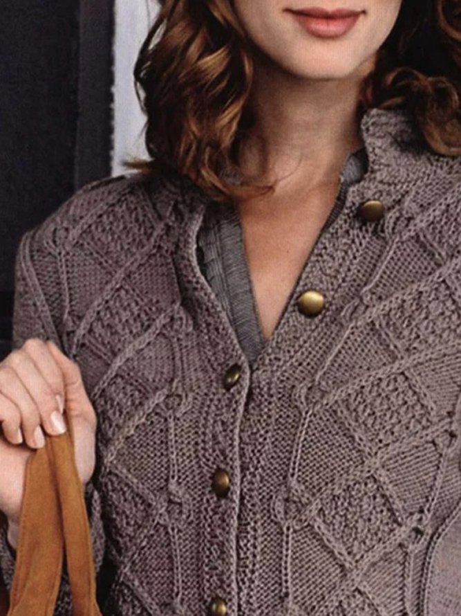 Damen Lässig Unifarben Herbst Acryl Weit Langarm H-Linie Regelmäßig Regelmäßig Größe Pullover Mantel