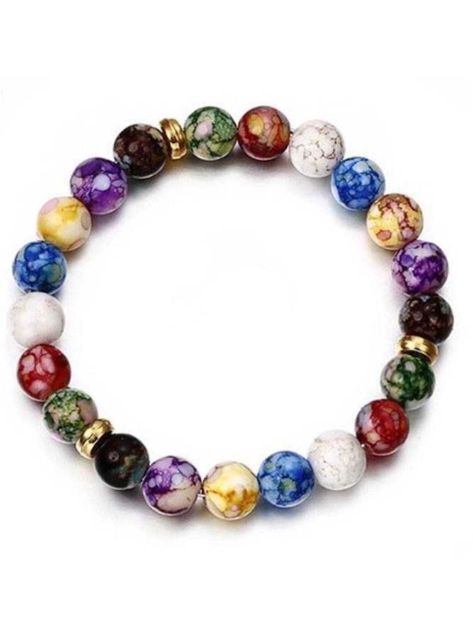 Freizeit Ethnisch Stil Normal Mineral Bunt Perlen Armband