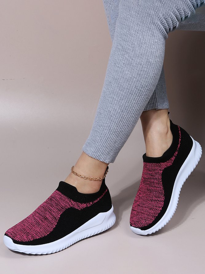 Damen Farbblock Sport Alle Jahreszeiten Geschlossen Textil Stoff Profitieren Rutschfest EVA Sneakers