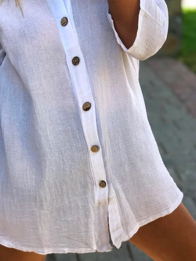 Rundhals Langarm Bluse